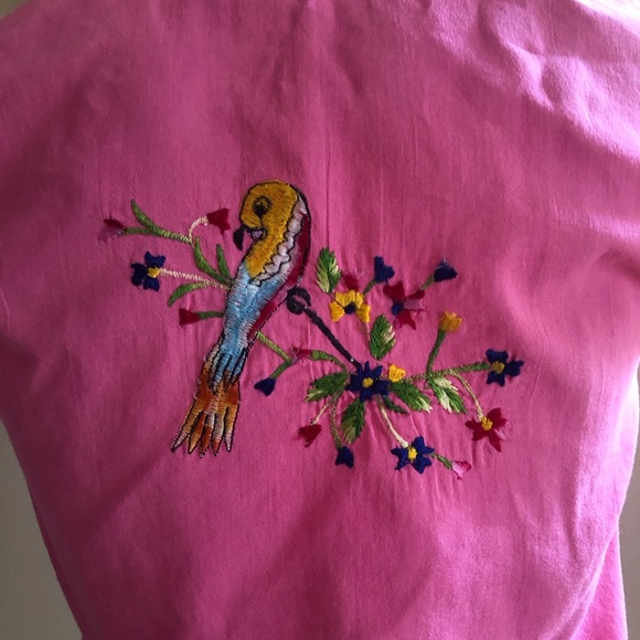 Vintage Pink Embroidered Blouse Size Small - Picture 1 of 4